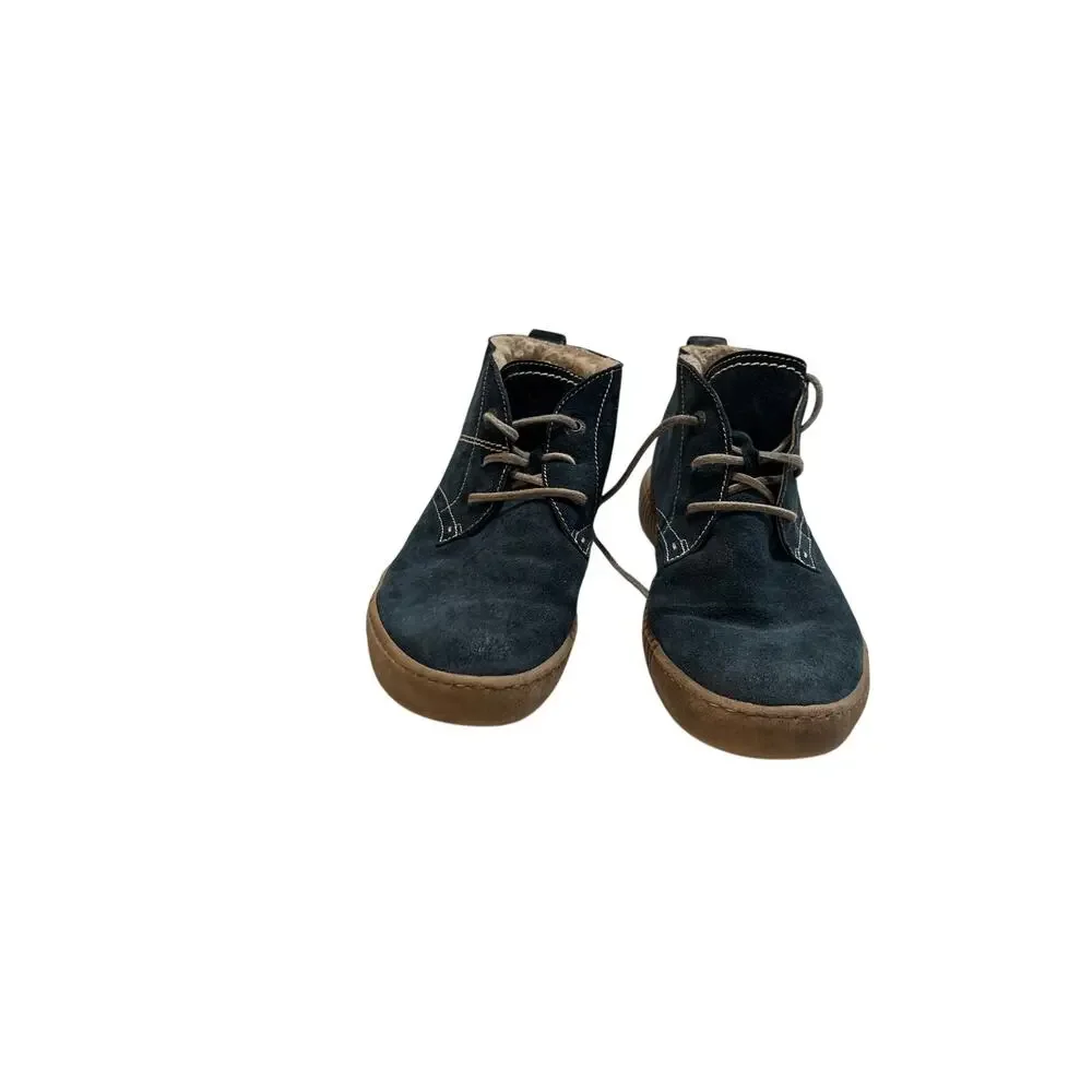 Josef Seibel Women’s Navy Suede Faux Fur Lined Chukka Ankle Boots US 11